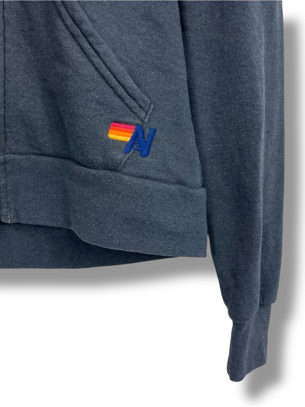 Aviator Nation Zip Up Hoodie Rainbow Logo Unisex XS Metallic Lightening Bolt - Picture 8 of 13